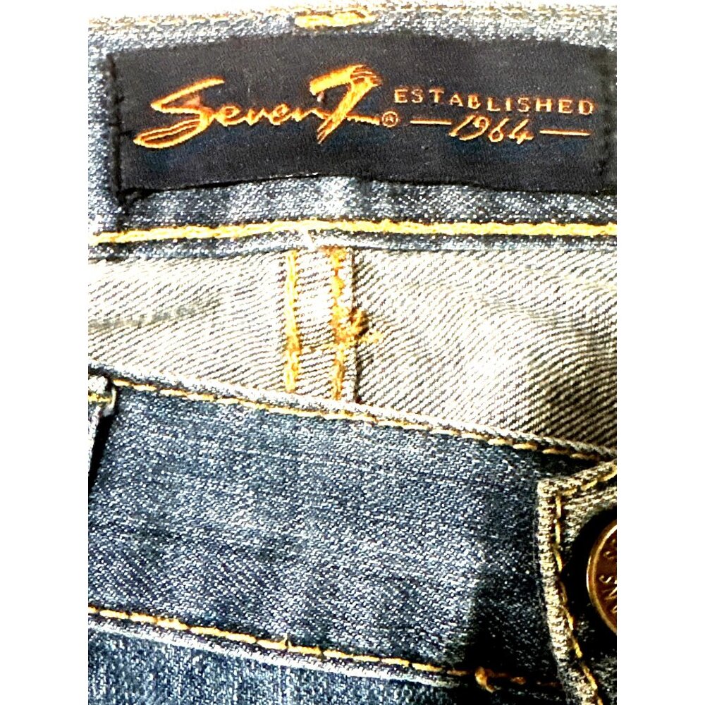 Seven7 Vintage Flared Jeans Floral Paisley Bell Bottom Design Leg Inserts Sz 32 - Picture 12 of 16